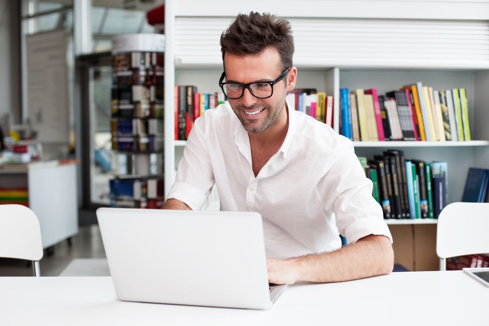 A man working on his laptop
