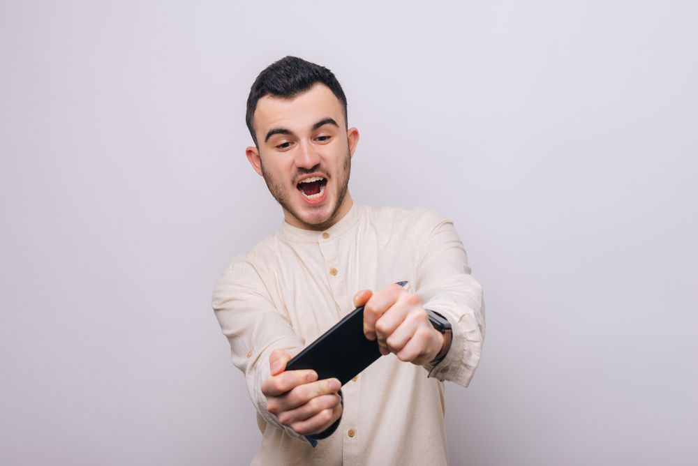 A man using a phone