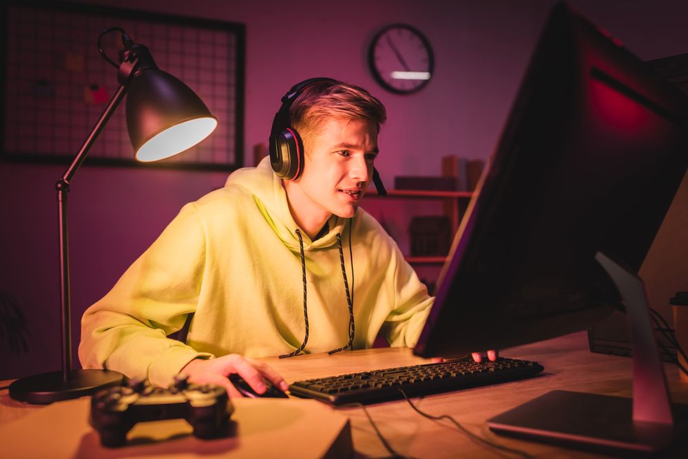 A man using a desktop