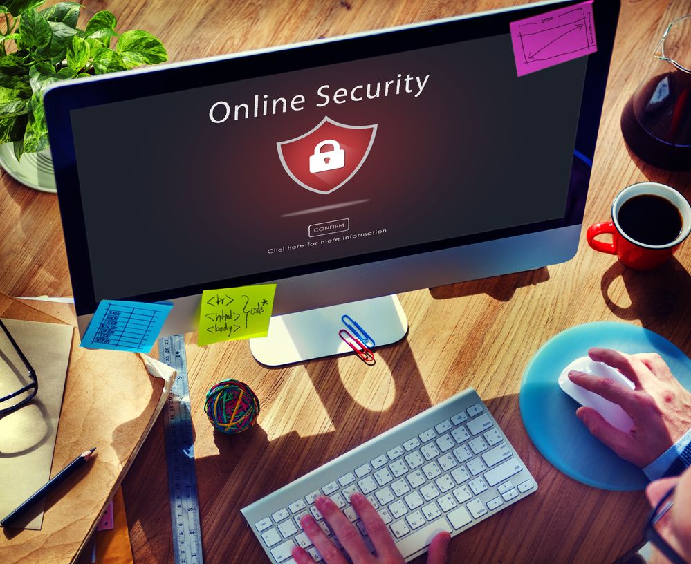 "Online Security" flashed on a computer screen