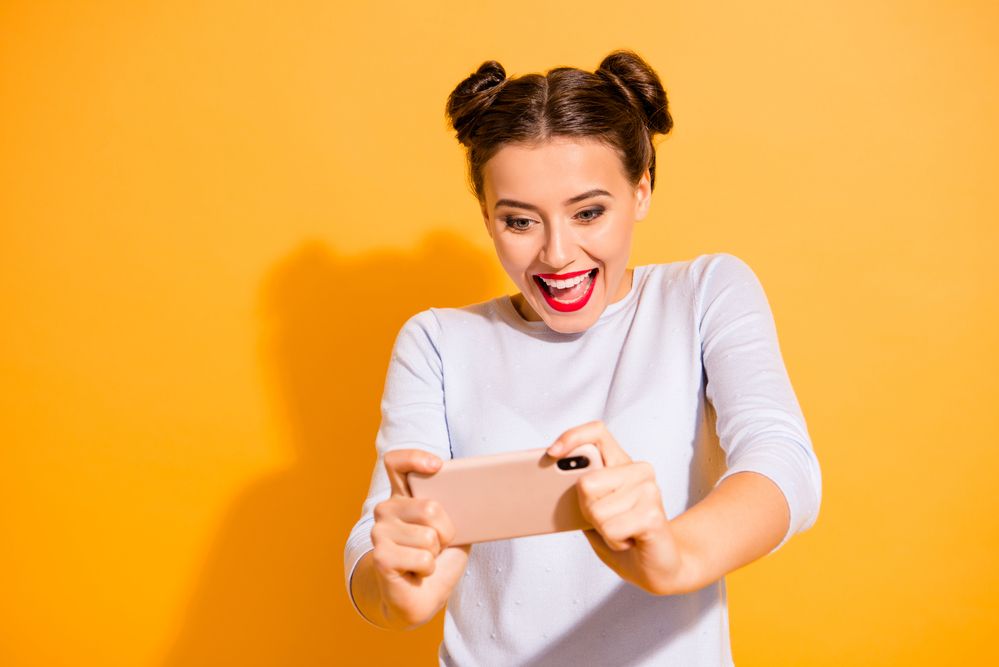 A woman using a smartphone